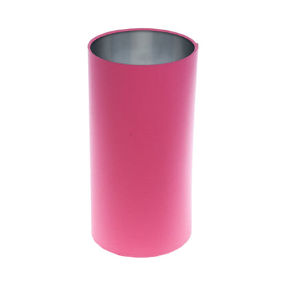 Sorbet Bright Pink Tall Drum Lampshade Brushed Silver Inner