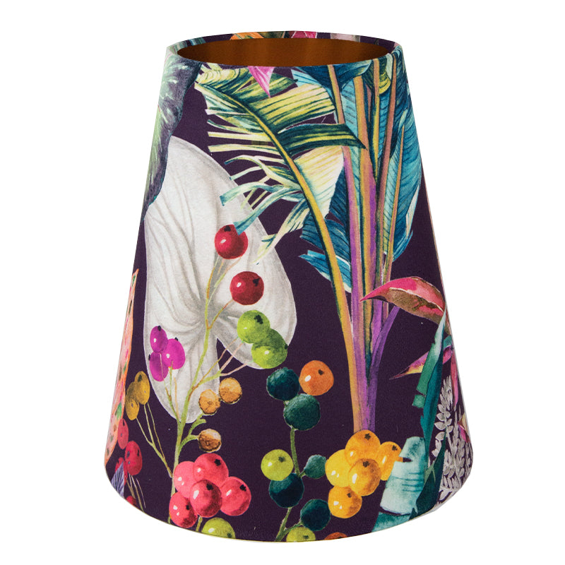 Oasis Aubergine Floral Velvet Tall Empire Lampshade