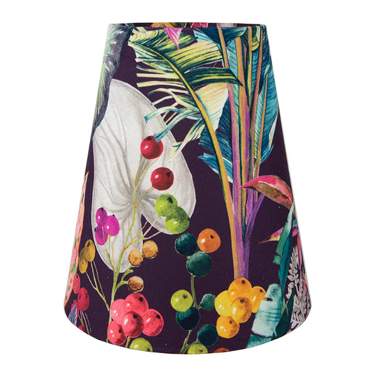 Oasis Aubergine Floral Velvet Tall Empire Lampshade