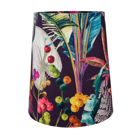Oasis Aubergine Velvet Tall French Drum Lampshade
