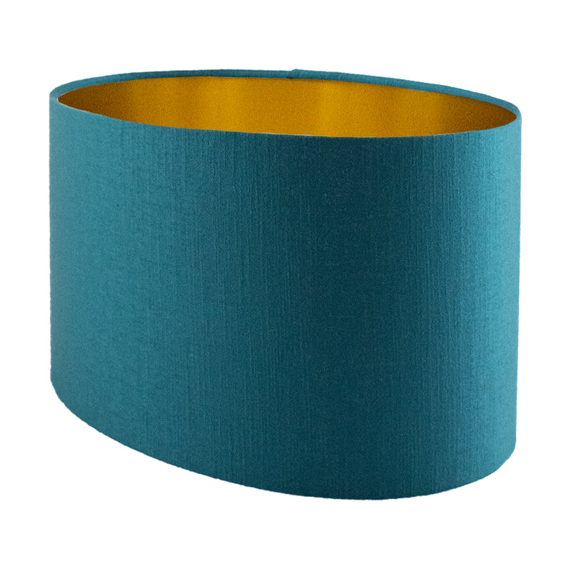 Teal Satin Oval Lampshade