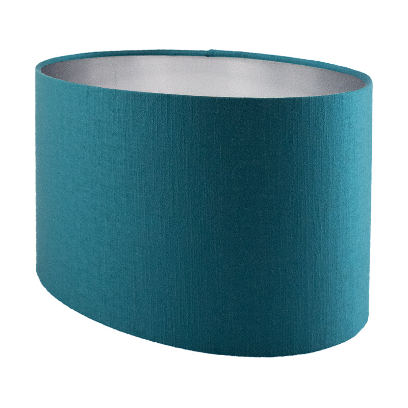 Teal Satin Oval Lampshade