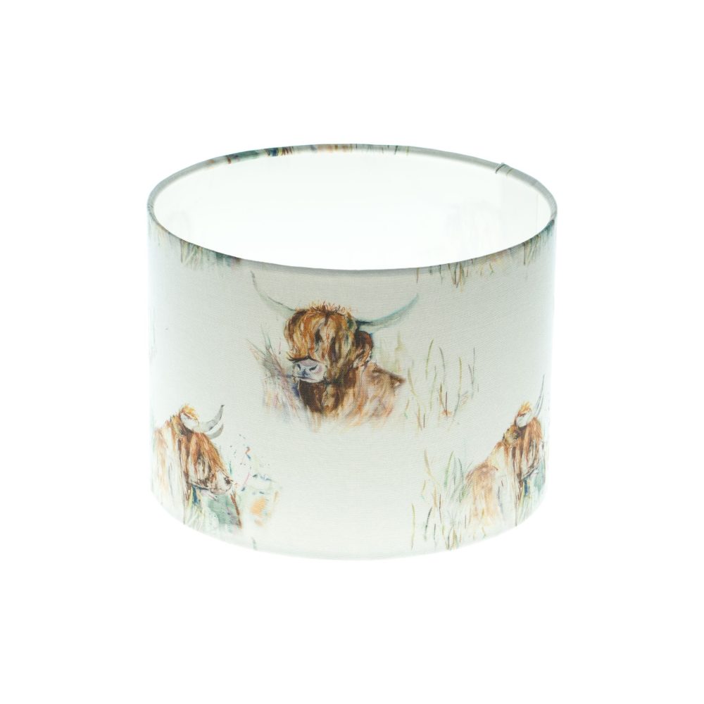 Voyage Highland Cattle Drum Lampshade