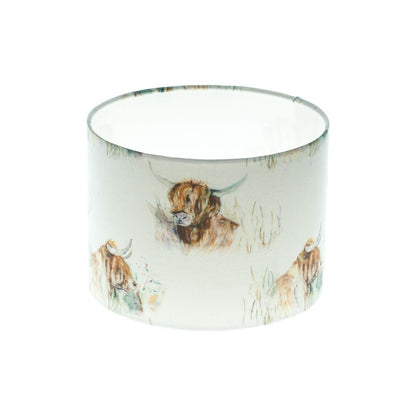 Voyage Highland Cattle Drum Lampshade