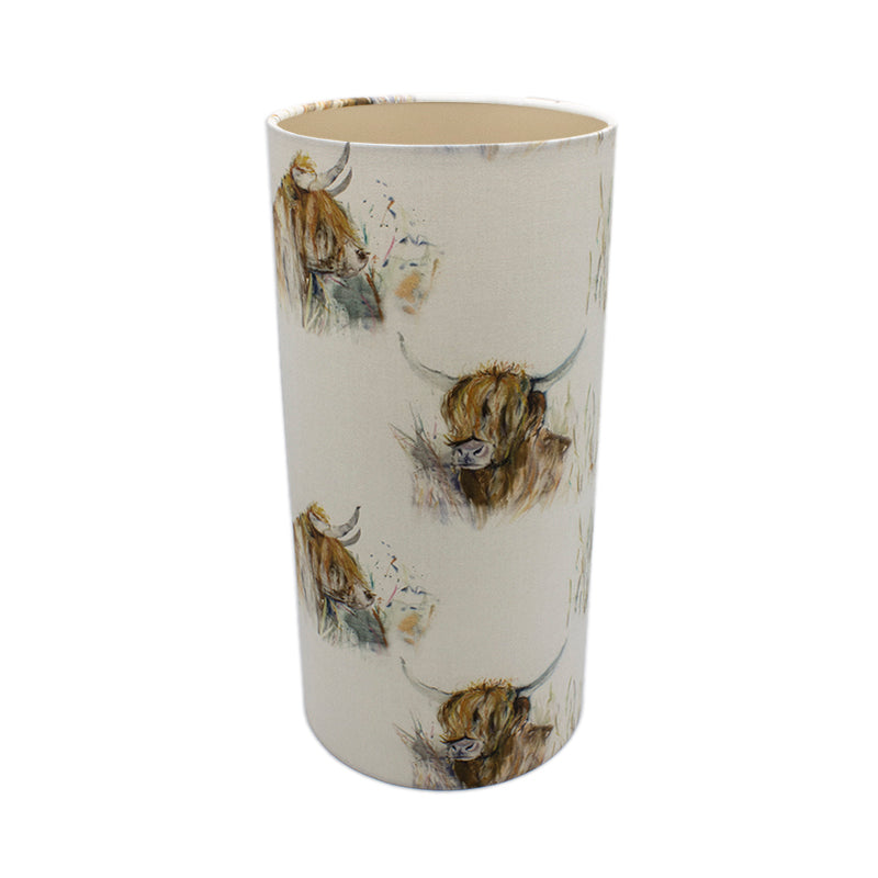 Voyage Highland Cattle Tall Drum Lampshade