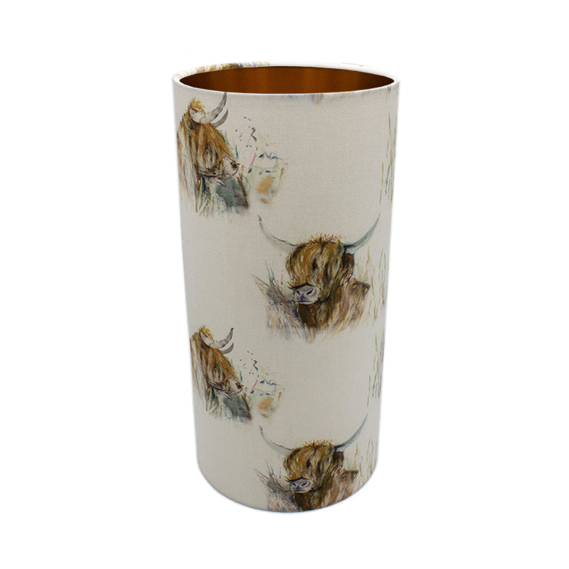 Voyage Highland Cattle Tall Drum Lampshade