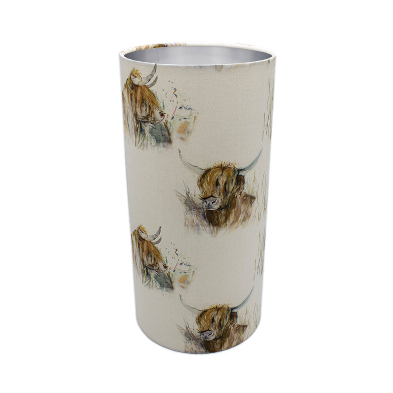 Voyage Highland Cattle Tall Drum Lampshade
