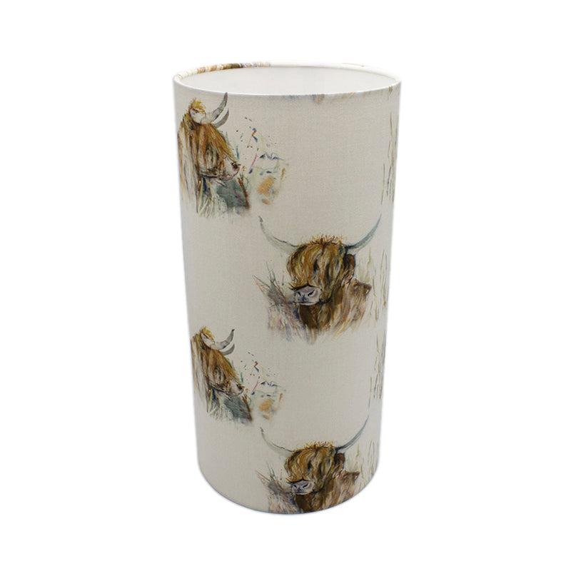 Voyage Highland Cattle Tall Drum Lampshade