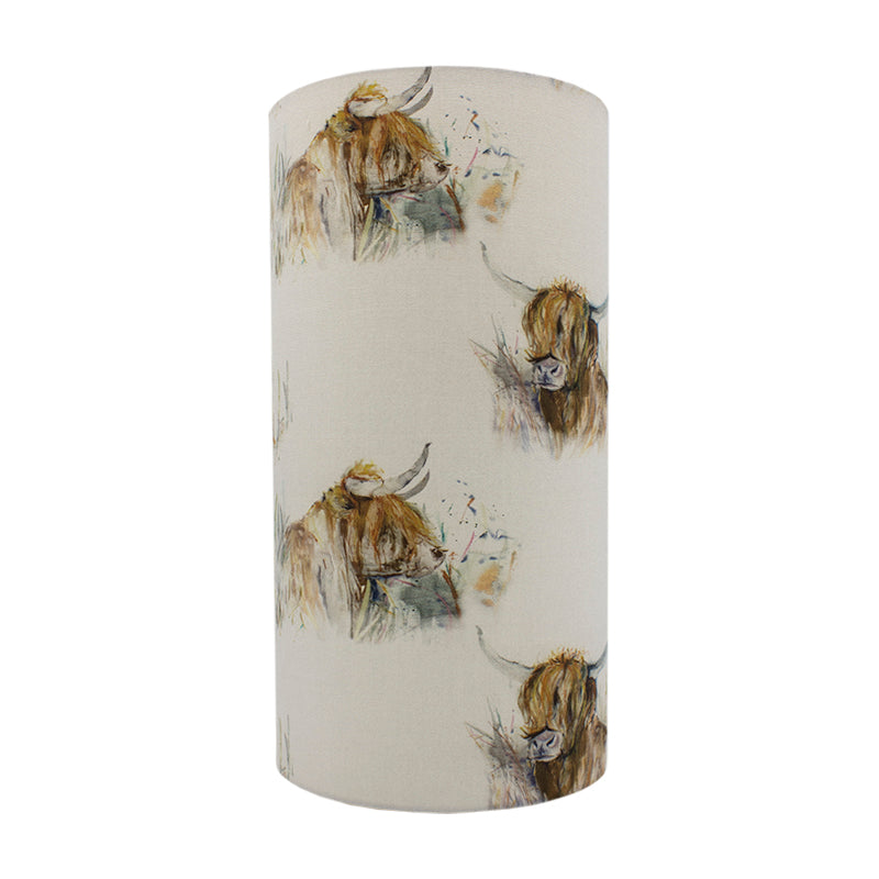 Voyage Highland Cattle Tall Drum Lampshade