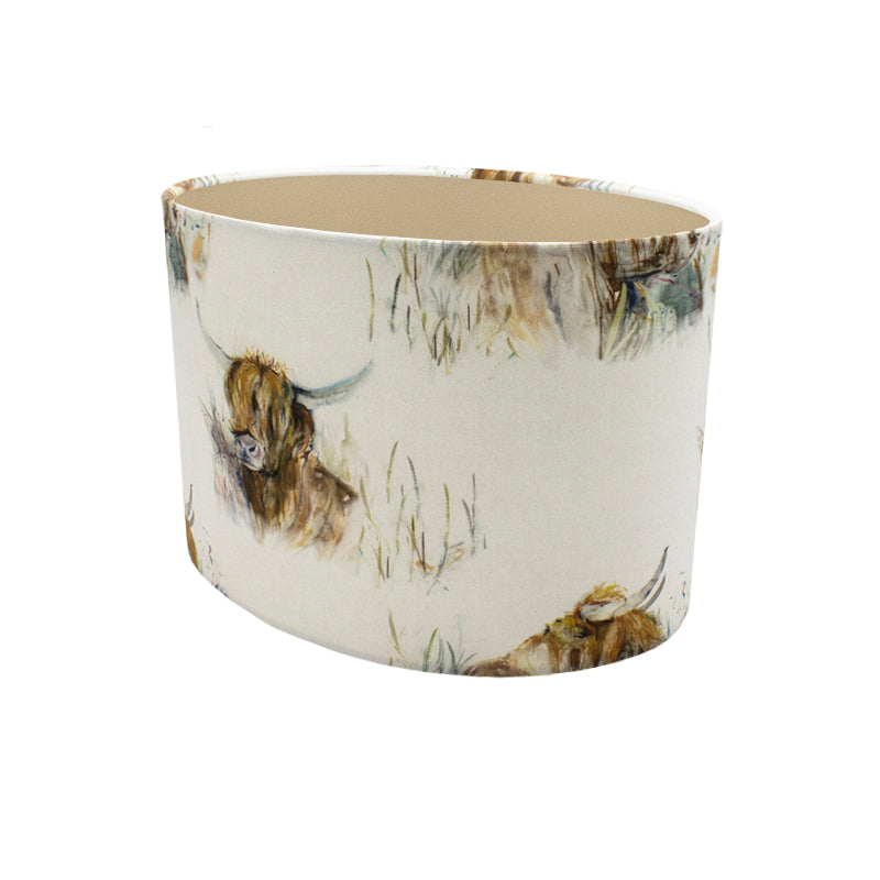 Voyage Highland Cattle Oval Lampshade