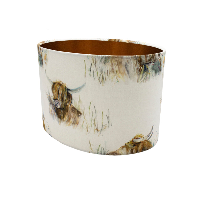 Voyage Highland Cattle Oval Lampshade