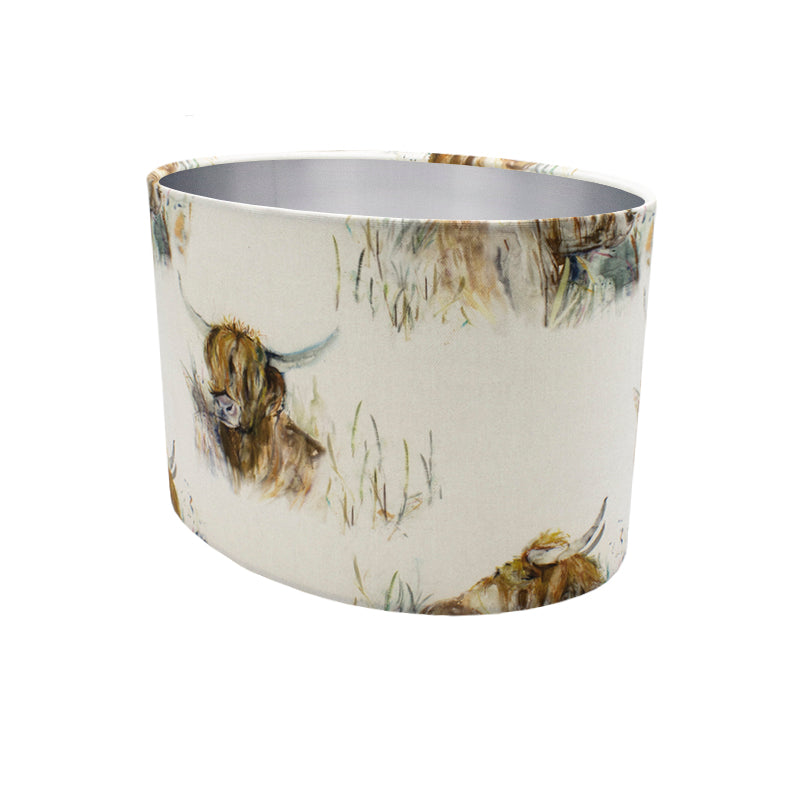 Voyage Highland Cattle Oval Lampshade