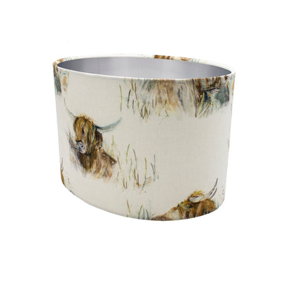 Voyage Highland Cattle Oval Lampshade