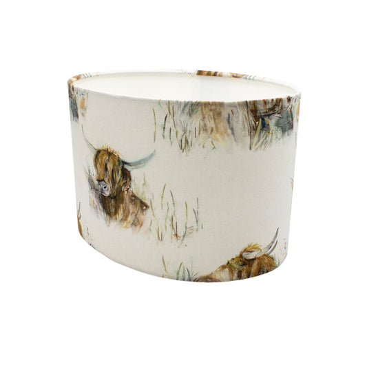Voyage Highland Cattle Oval Lampshade