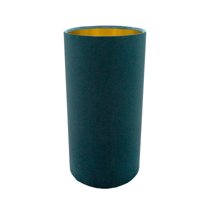 Teal Velvet Tall Drum Lampshade