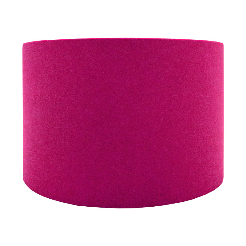 Fuchsia Bright Pink Velvet Drum Lampshade