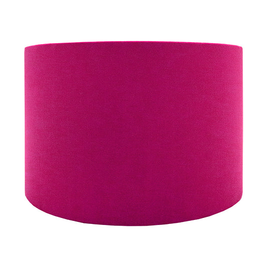 Fuchsia Bright Pink Velvet Drum Lampshade