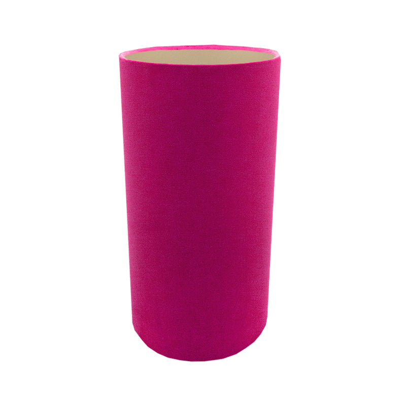 Fuchsia Bright Pink Velvet Tall Drum Lampshade