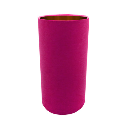 Fuchsia Bright Pink Velvet Tall Drum Lampshade