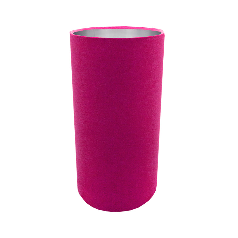 Fuchsia Bright Pink Velvet Tall Drum Lampshade