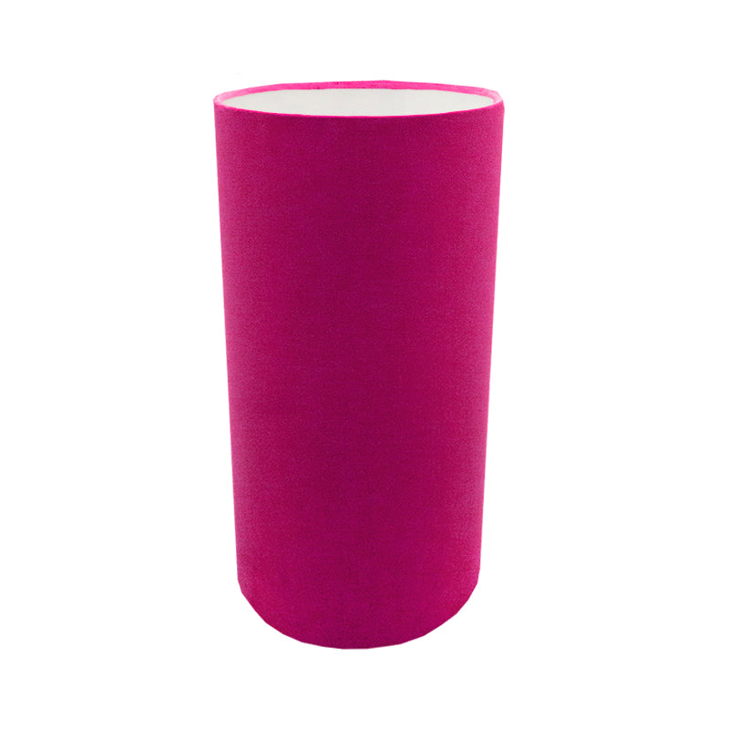 Fuchsia Bright Pink Velvet Tall Drum Lampshade