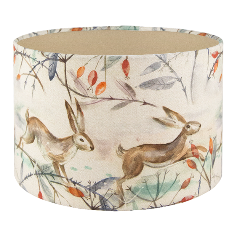 Voyage Winter Hares Drum Lampshade