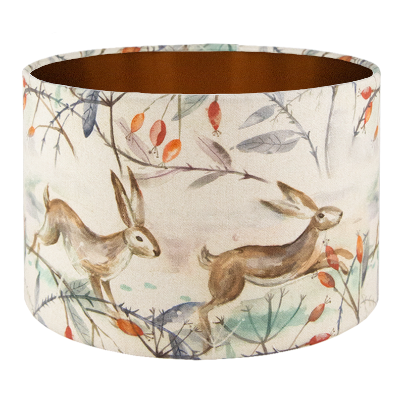 Voyage Winter Hares Drum Lampshade