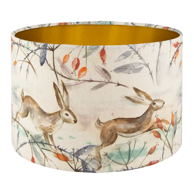 Voyage Winter Hares Drum Lampshade
