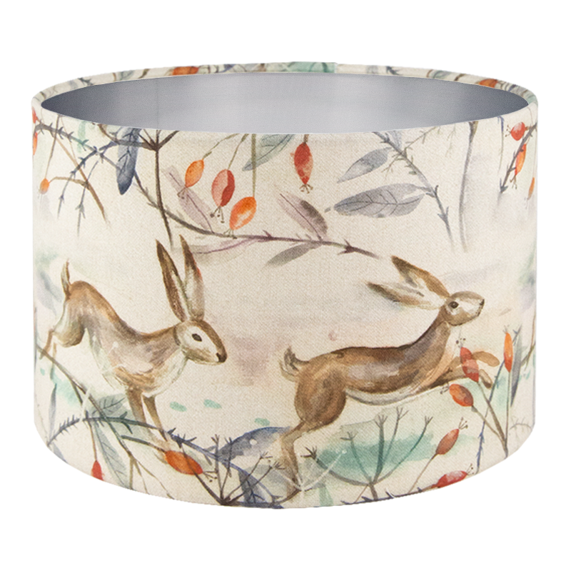 Voyage Winter Hares Drum Lampshade