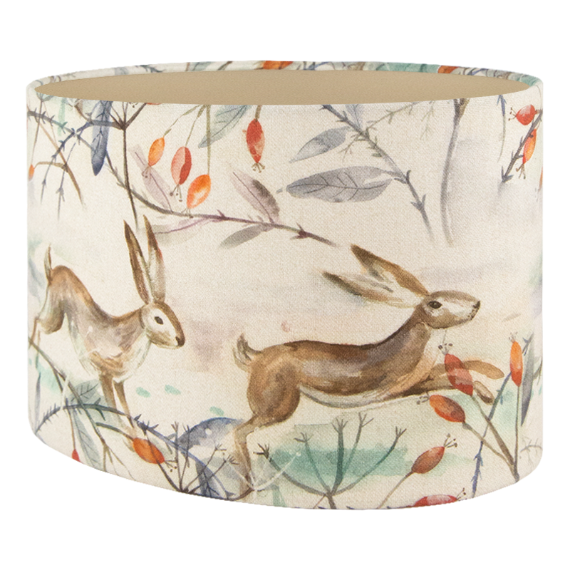 Voyage Winter Hares Oval Lampshade