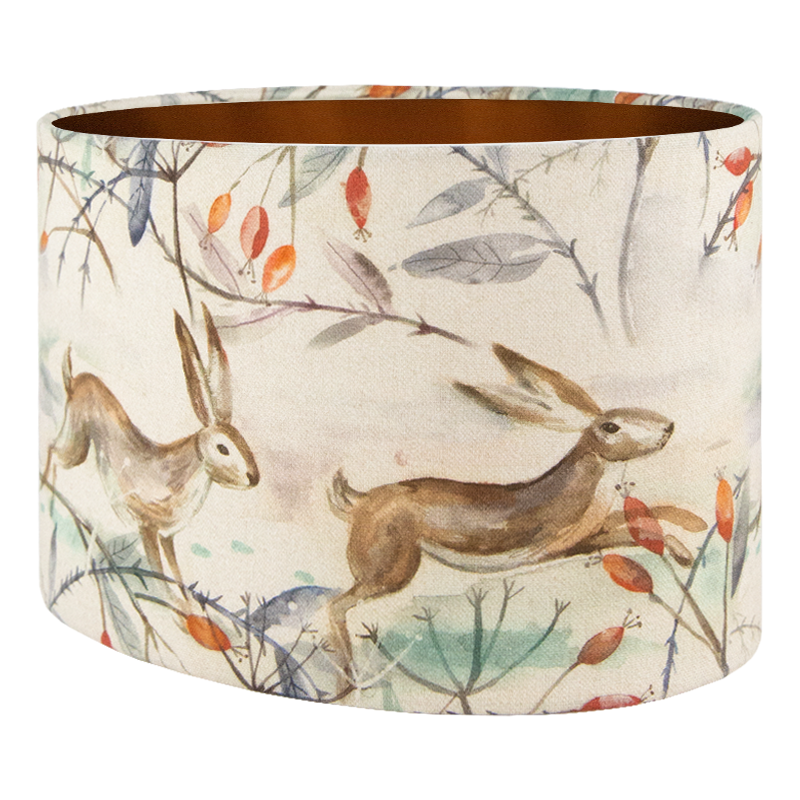 Voyage Winter Hares Oval Lampshade