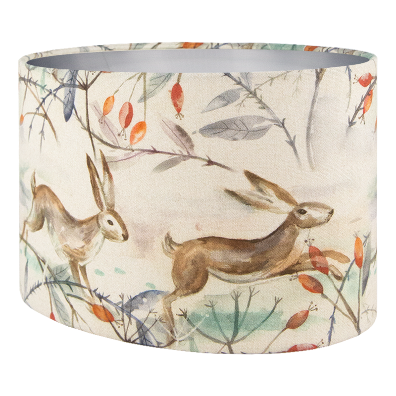 Voyage Winter Hares Oval Lampshade
