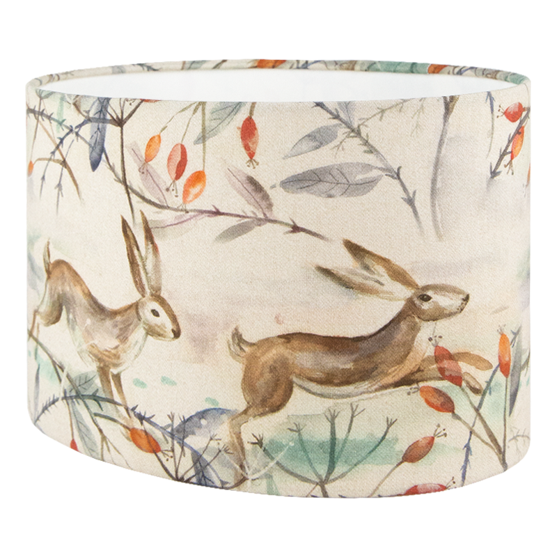 Voyage Winter Hares Oval Lampshade