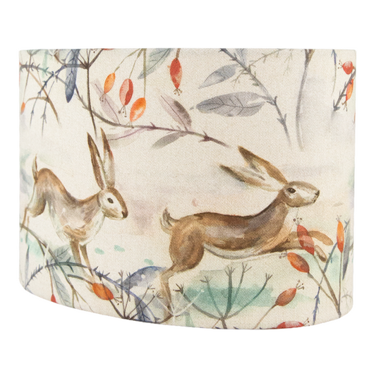 Voyage Winter Hares Oval Lampshade